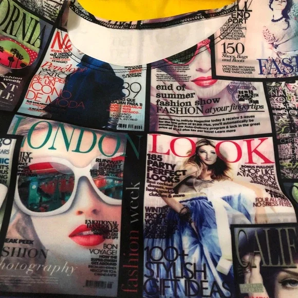 2-piece top and mini skirt cool with magazine covers - Picture 7 of 9